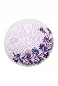 Embroidered Flower Yarmulke